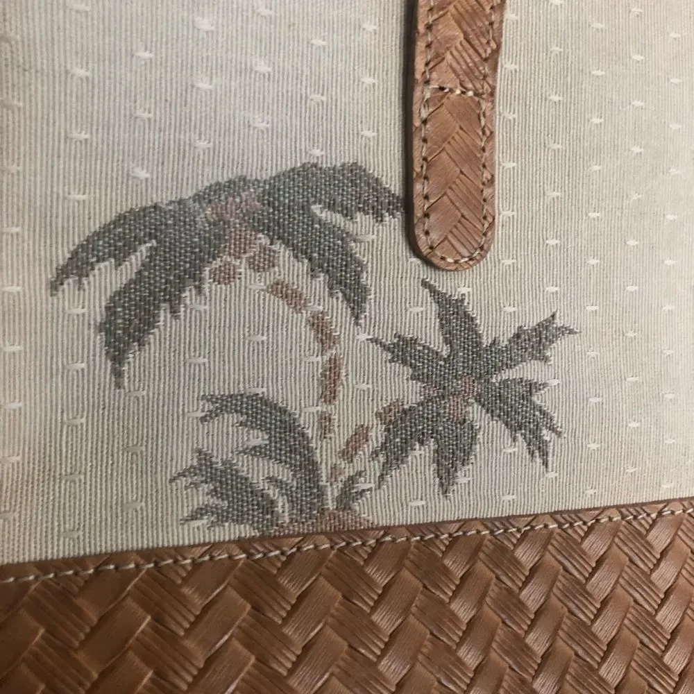 Vintage Brahmin Tropical Palm Tree Woven Shoulder Bag Tote - Picture 5 of 9
